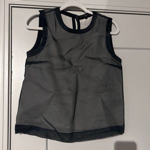 Tibi Sheer Black Tank Top